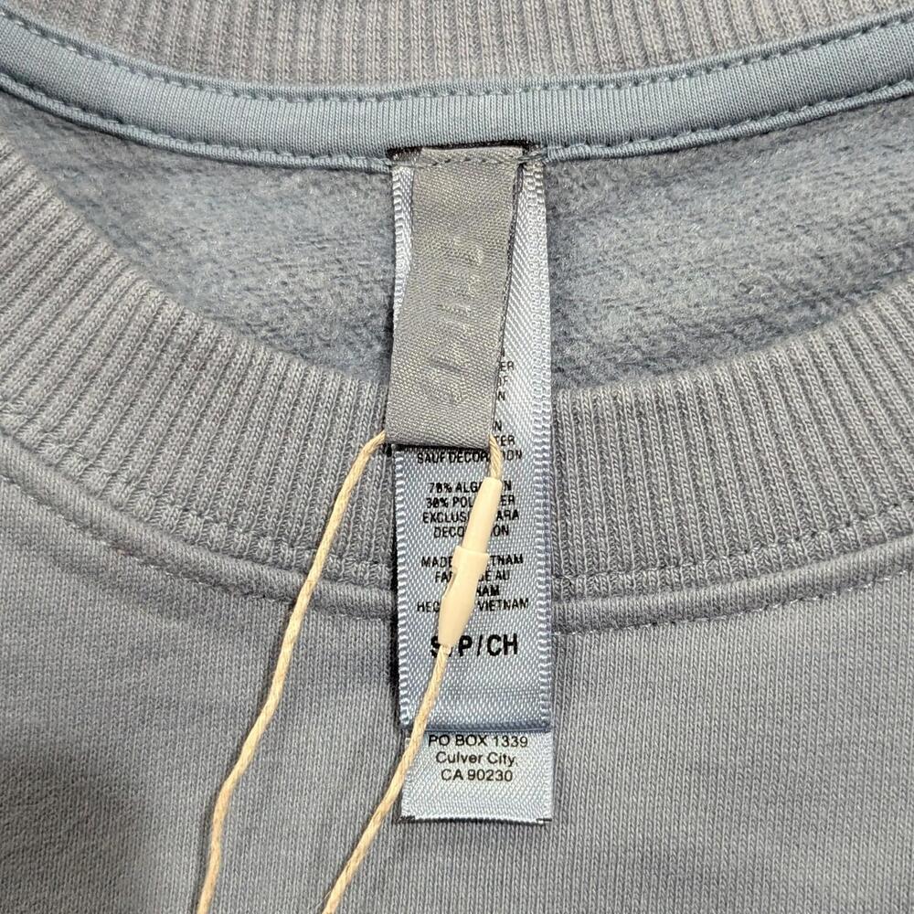 SKIMS Cotton Fleece Classic Crew Sweatshirt Women's Small Slate Blue NWT - Picture 6 of 8